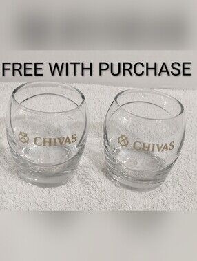 2 Chivas Gold Logo Clear Whiskey Tumblers